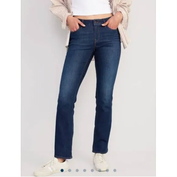 Old Navy Kicker Boot Cut Jeans Dark Wash Size 10 Short - Picture 1 of 13